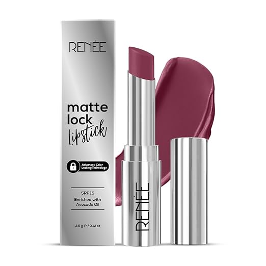 RENEE Matte Lock Lipstick - Indie, Moisturizing, Long Lasting & Weightless Formula, Intense Color Pay Off with Ultra-Matte Fi