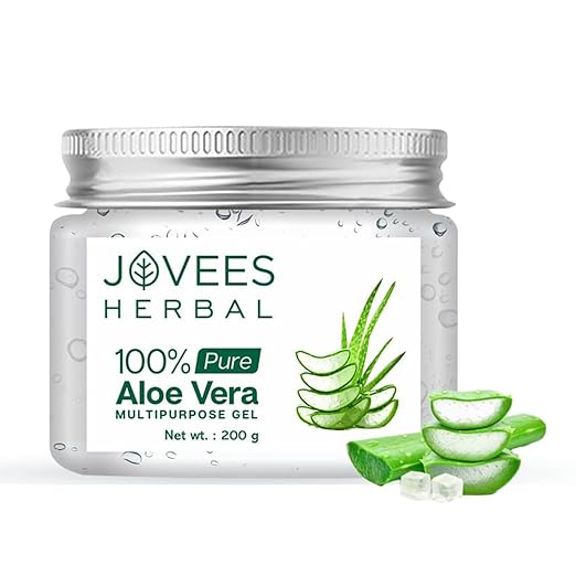 Jovees Herbal 100% Pure Aloe Vera Gel for Face, Hair (200gm) | Hydrating & Soothing Gel for Acne Scars, Blemishes, Anti-Aging