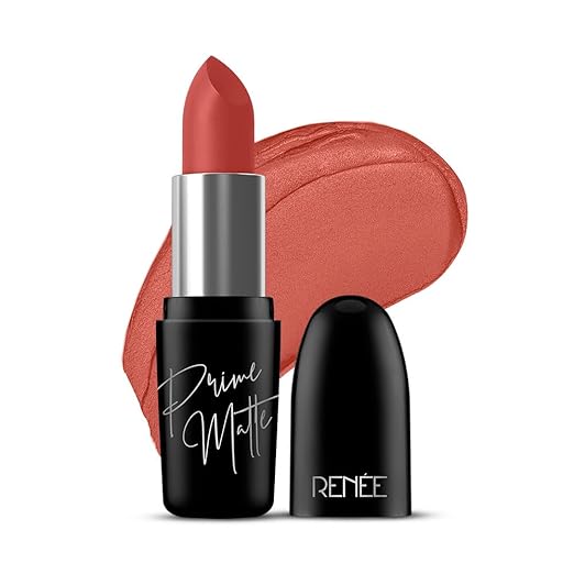 RENEE Prime Matte Lipstick - Spicy Cinnamon, Lightweight & Long-Lasting Formula, Creamy Matte Finish, One Swipe Application,