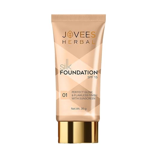 Jovees Herbal Silk Creamy Foundation Matte Finish With SPF 15 | Foundation for face make up infused with Sun Protection | Ful