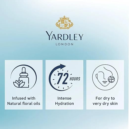 Yardley London Satin Smooth Moisturizing Body Lotion 72H Intense Hydration Infused With Natural Floral Oil Soft Skin Dry To Very Dry Skin 400ml