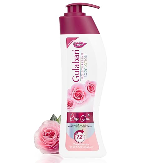 Dabur Gulabari Moisturizing Body Lotion β 400 ml | For Men & Women | Dry Skin Care | With 100% Organic Rose Oil & Shea Butter