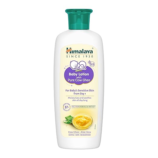 Himalaya Baby Lotion With Pure Cow Ghee 200Ml|Ph5.5|Pure Ghee|Aloe Vera|Safe For Newborns|For Baby's Sensitive Skin|No Parabe