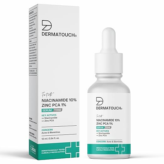 DERMATOUCH Niacinamide 10% + Zinc PCA 1% Serum For Men and Women | Face Serum For Acne, Blemishes & Oil Control | Suitable Fo