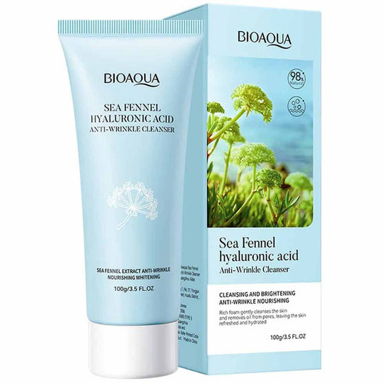 BIOAQUA Sea Fennel Hyaluronic Acid Facial Cleanser skincare Moisturizing Firming Brightening Face Wash Foam Face Cleanser 100