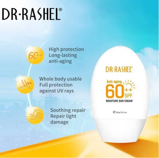 DR.RASHEL Dr Rashel Anti Aging 60++ SPF Moisture Sun Cream, Size 60g, 2.12 Oz (Pack Of 1)