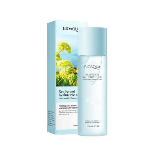 Anti-Wrinkle Toner with Hyaluronic Acid & Sea Fennel – BIOAQUA Hydrating Essence for Fine Lines & Aging Skin, Alcohol-Free, 1