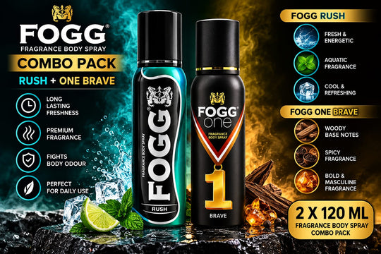 FOGG Rush + One Brave Body Spray Combo Pack 150ml+120ml
