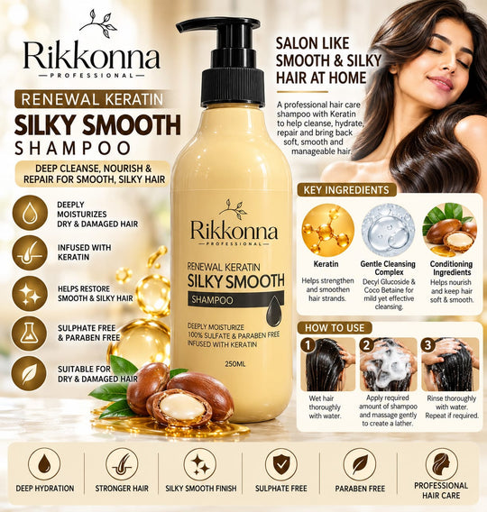 Rikkonna Professional Renewal Keratin Silky Smooth Shampoo 250ml