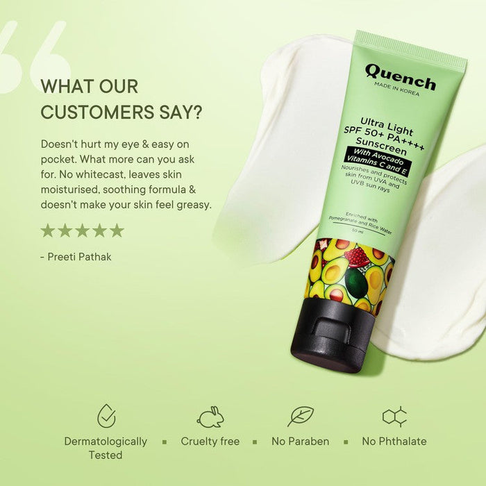 QUENCH AVOCADO SPF50+ SUNSCREEN GEL 50ML