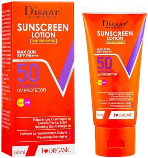 Disaar Sunscreen - SPF 50 PA+++ Spf 50 pa +++ high protection sunscreen lotion (50 ml)