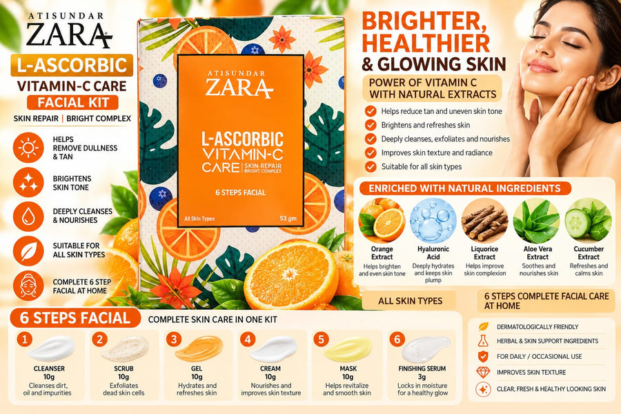 Atisundar Zara L-Ascorbic Vitamin-C Care Facial Kit 53g
