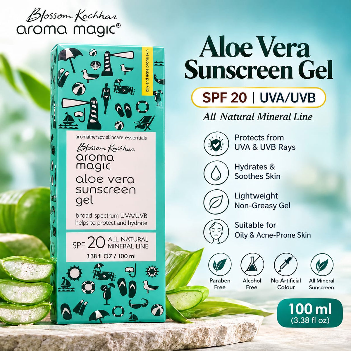 Aroma Magic Aloe Vera Sunscreen Gel SPF 20 100ml