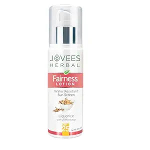 Jovees Herbal Sunscreen Fairness SPF 25 Lotion for Face | Oily & Sensitive Skin | Lightweight, Non-Greasy | UVA/UVB Protectio