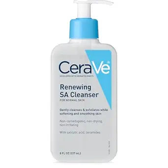CeraVe SA Smoothing Cleanser For Dry, Rough & Bumpy Skin, contains Salicylic Acid, Ceramides & Hyaluronic acid|Dermatologist 
