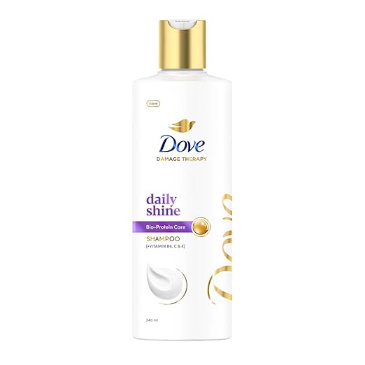 Dove Daily Shine Shampoo 340 ml|| For Dry and Damaged|| Strengthening Shampoo Gives Smooth and Strong Hair - Mild for Men & W