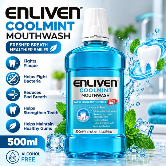 Enliven Coolmint Mouthwash 500ml | Alcohol-Free