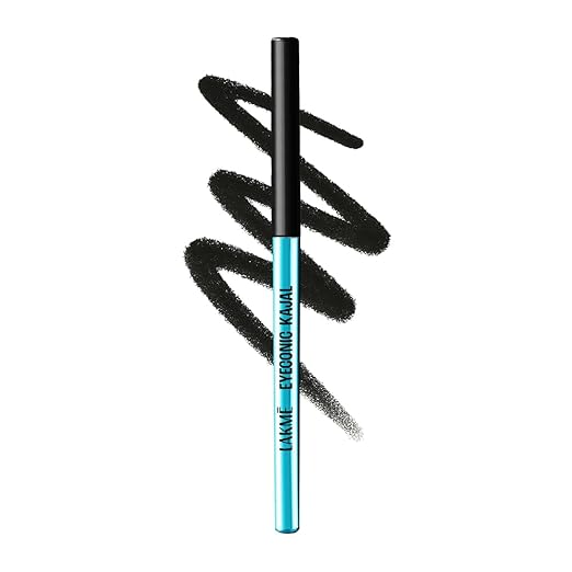 Lakme 9-5 Eyeconic Kajal, Deep Black, Smudgeproof and Waterproof that lasts upto 24H, for 2x dark pigment, 0.35g