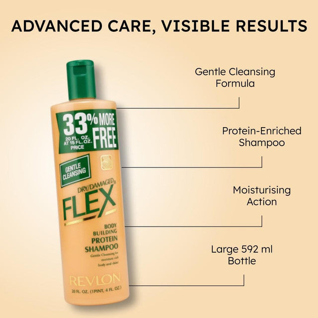 Revlon Protein Shampoo for Dry & Damaged Hair – Moisturising, Anti-Breakage Formula with Protein for Smooth, Shiny & Healthy 