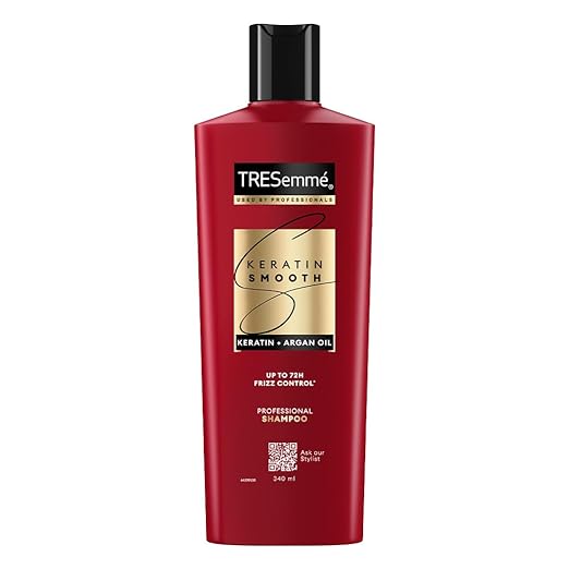 TRESemme Keratin Smooth Shampoo 340 ml|| With Keratin & Argan Oil for Straighter|| Shinier Hair - Nourishes Dry Hair & Contro
