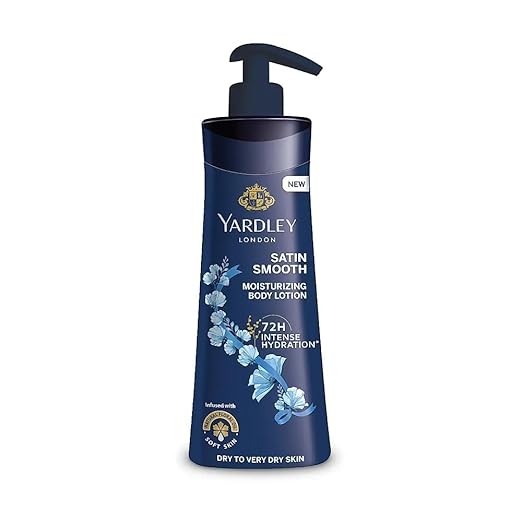 Yardley London Satin Smooth Moisturizing Body Lotion 72H Intense Hydration Infused With Natural Floral Oil Soft Skin Dry To V