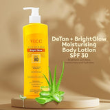 VLCC Bright Glow Sunscreen Body Lotion SPF 30 PA+++ | Brightens and Moisturises Skin. With Cocoa & Shea Butter, Aloe vera & A