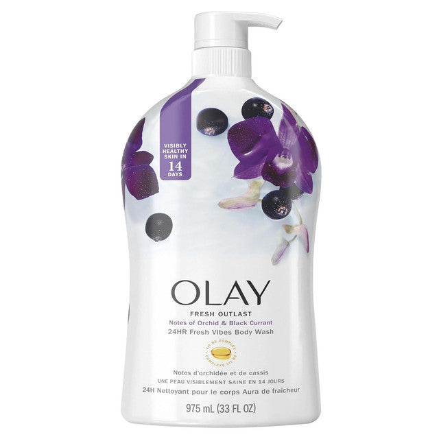 Olay Fresh Outlast Notes Of Orchid & Black Currant Body Wash, 33 fl oz