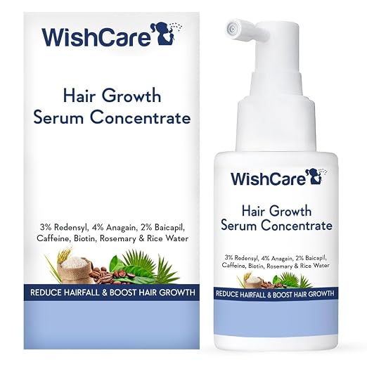 WishCare Hair Growth Serum For Scalp | 94% Saw New Hair Growth | Redensyl & Rosemary Oil | 100% Saw Hairfall Reduction | In-V