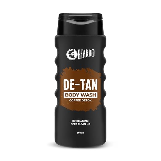Beardo De-Tan Body Wash for Men, 500ml | Tan Removal and Caffeine Body Wash | Detan With Coffee & Aloe Extracts | For Body & Face | Refreshing Fragrance | Bodywash for Men