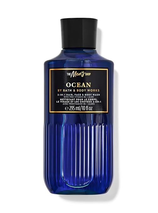 Bath & Body Works Ocean Men 3-in-1 Hair, Face & Body Wash with Pro-Vitamin B5 & Aloe | Daily Shower Gel | 295 ml