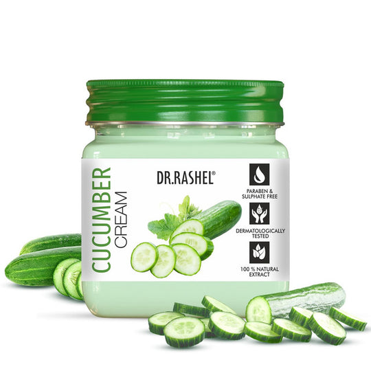 DR.RASHEL Cucumber Cream for Face & Body | Cooling & Soothing Moisturizer with Vitamin C | Reduces Redness, Puffiness & Dryness | Cruelty Free, Paraben Free Skincare, 380ml