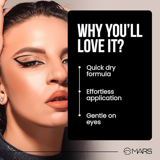 MARS City Stroke Charming Eyes Liquid Eyeliner | Long-lasting | Smudge Proof Eye Liner | Felt Tip for Precise Application | Quick Drying Formula (1ml) (04-Black)