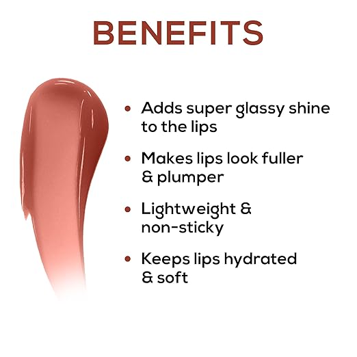 RENEE Hot Lips - Nude Lip Gloss | High-Glossy Shine | Enriched with Vitamin E | Lightweight | Non Sticky | Hydrating Formula 