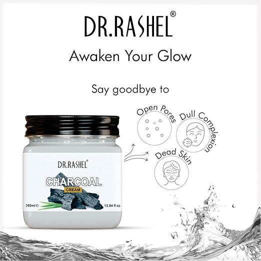 DR.RASHEL Charcoal Face Cream For Women and Men (380 Ml) | All Skin Types |Soft and Healthy Skin | Repairing & Nourishment | Deep Hydration & Moisturization | 100% Vegan | Paraben Free