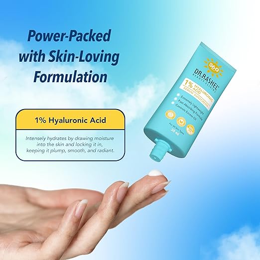 DR.RASHEL Hyaluronic Acid Serum Sunscreen, SPF 60, Lightweight Formula, 30 ml
