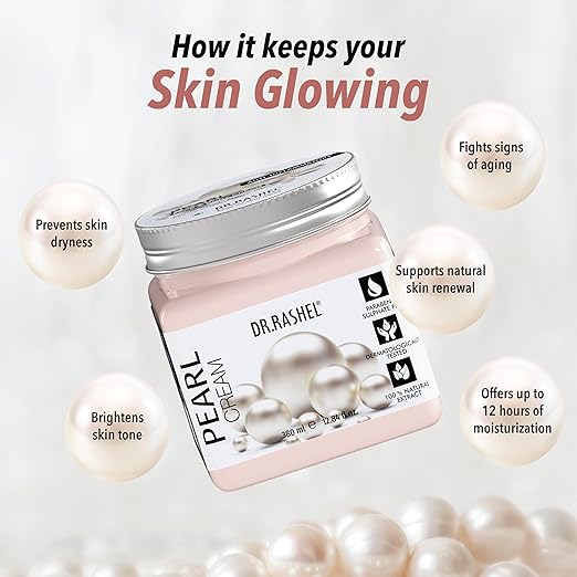 DR.RASHEL Pearl Face And Body Cream For Women and Men (380 Ml) | All Skin Types |Soft and Healthy Skin | Repairing & Nourishment | Deep Hydration & Moisturization | 100% Vegan | Paraben Free