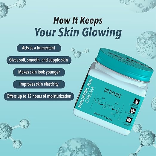 DR.RASHEL Hyaluronic Face Cream For Women and Men (380 Ml) | All Skin Types |Soft and Healthy Skin | Repairing & Nourishment 