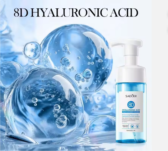 SADOER Korean Skincare Rich Daily Deep Cleansing Bubbles 8D Hyaluronic Aacid Mousse Cleanser for Men and Women