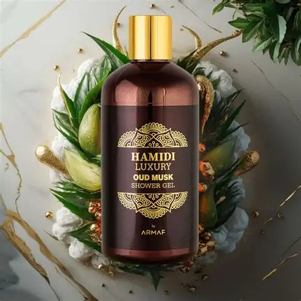 Hamidi Luxury Oud Musk Shower Gel 500ML | Alcohol-Free | Ultra Moisturizing | Feel Soft, Smooth & Refreshed | For Men & Women