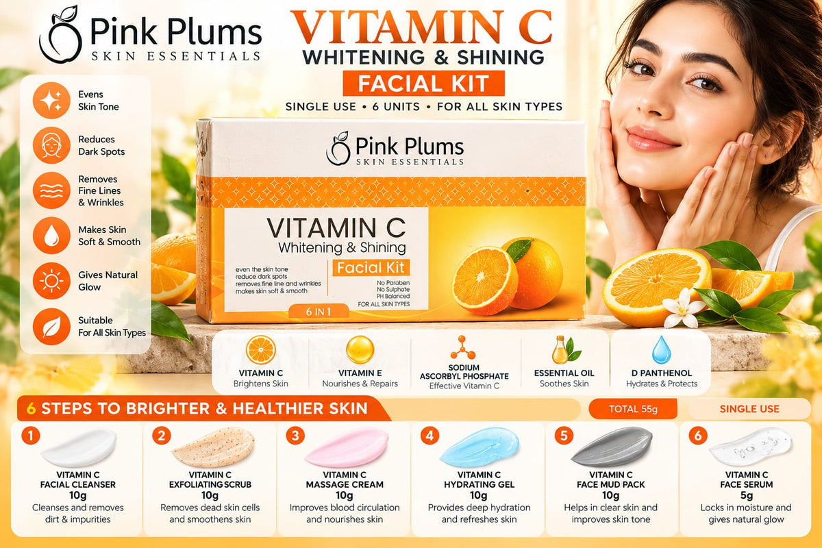 Pink Plums Vitamin C Whitening & Shining Facial Kit 55g