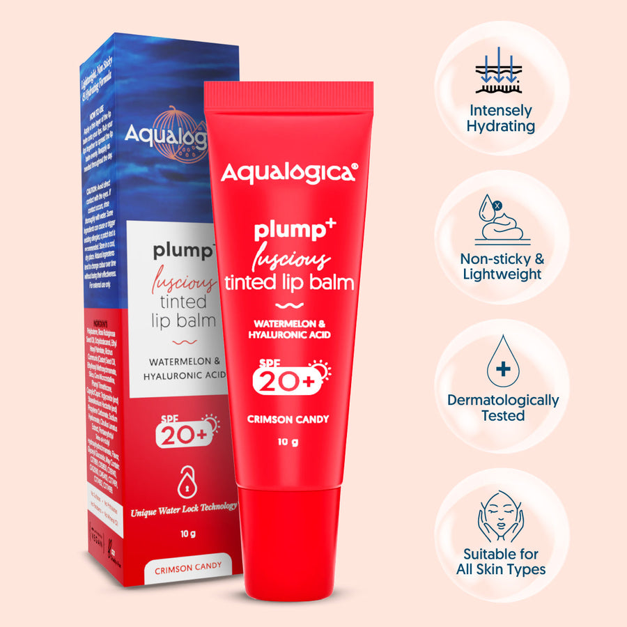 AQUALOGICA PLUMP+ LUSCIOUS TINTED LIP BALM SPF 20+ 10GM