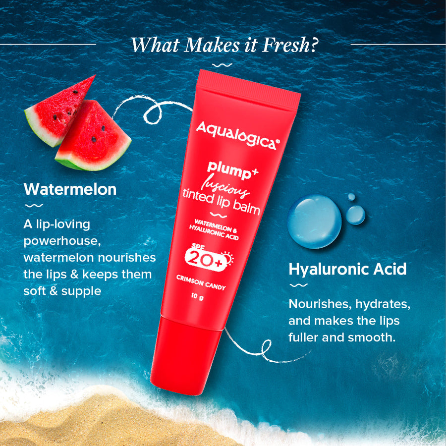 AQUALOGICA PLUMP+ LUSCIOUS TINTED LIP BALM SPF 20+ 10GM